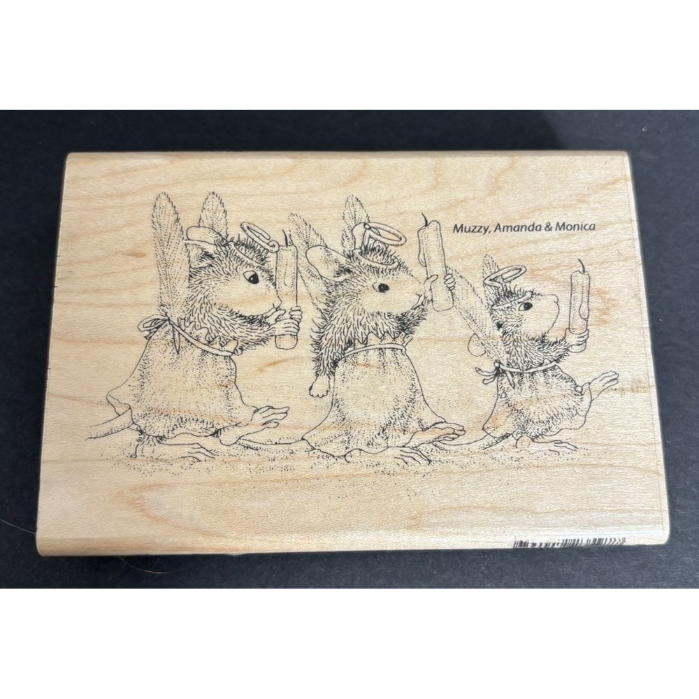 House Mouse Angel Procession Rubber Stamp Stampendous HMP114 Ellen Jareckie 2004